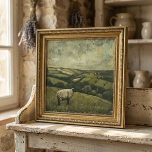 Framed Vintage Sheep Wall Art